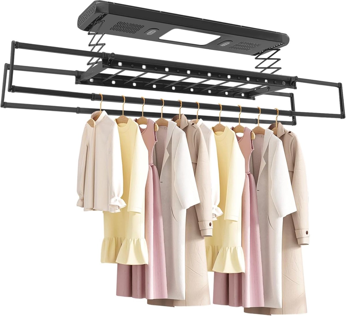 Elektrisch Wasdroogrek Waskrek Ventilator Snel Kleding Drogen Met LED Licht 46 x 77 x 144.5 cm
