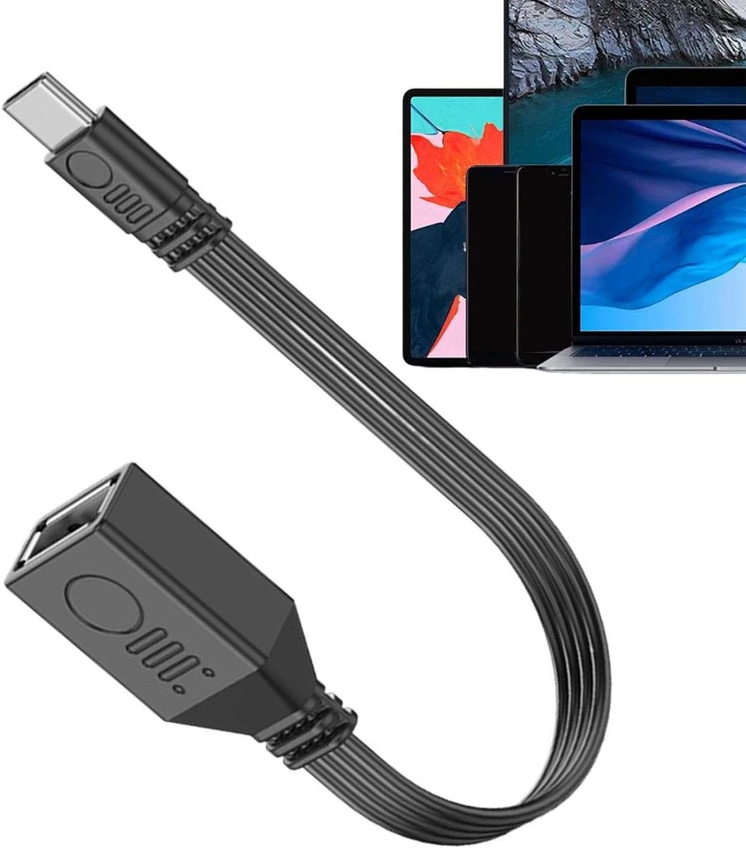 USB C Adapter - Type C Converter - Data Overdracht - Hoge Snelheid - 10 cm Lengte - Zwart