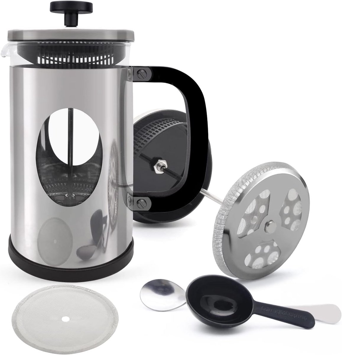 Koffiezetapparaat - Koffiepers - Verse Koffie Maken - 4-Traps Filter - 1000 ml - Zilver