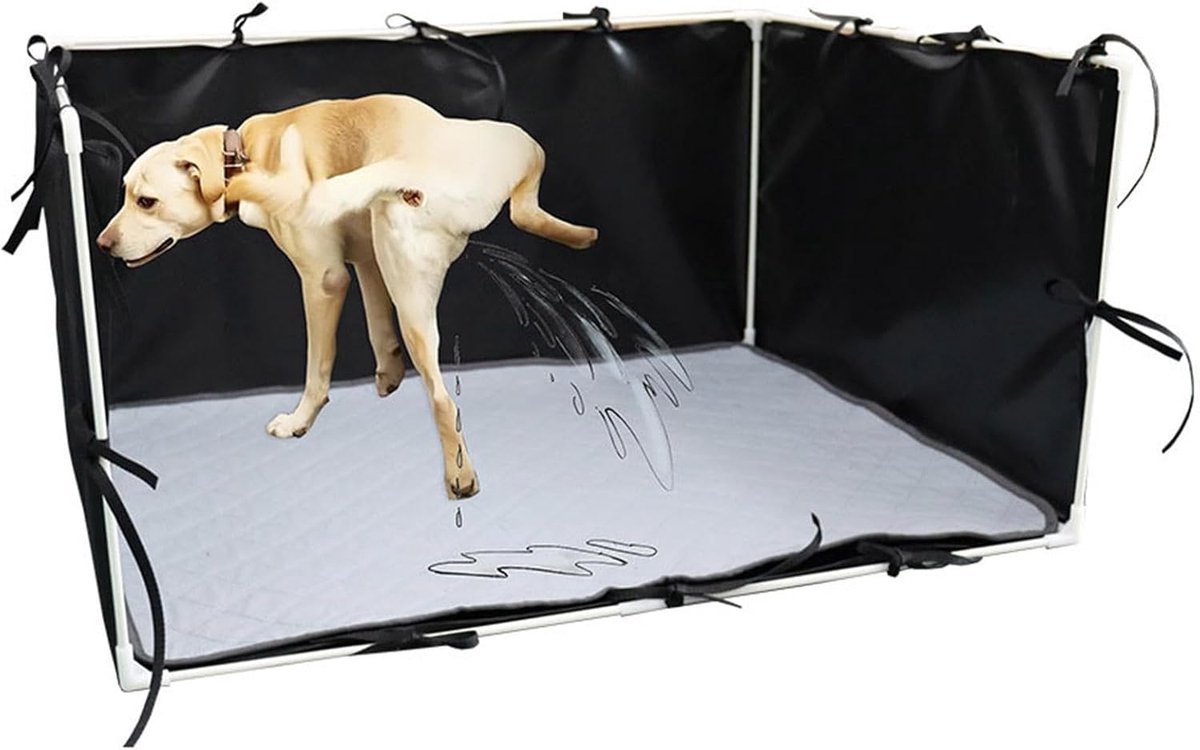 Hondentoilet Hoge Muren - Puppy Plasmat Houder - Zindelijkheidstraining Binnen - Verstelbaar Huisdierhek - 45 x 25 x 8 cm