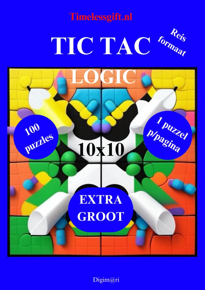 Puzzelboek Reiseditie - Logische Puzzels - Mentale Uitdaging - 100 Grote Puzzels - 10x10 Formaat