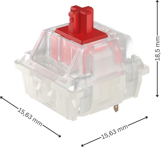 Mechanische Schakelaars Kit - DIY Toetsenbord Onderdelen - Gaming of Kantoor - Lineair zonder Klik - 36 Stuks - RGB Rood — afbeelding 2