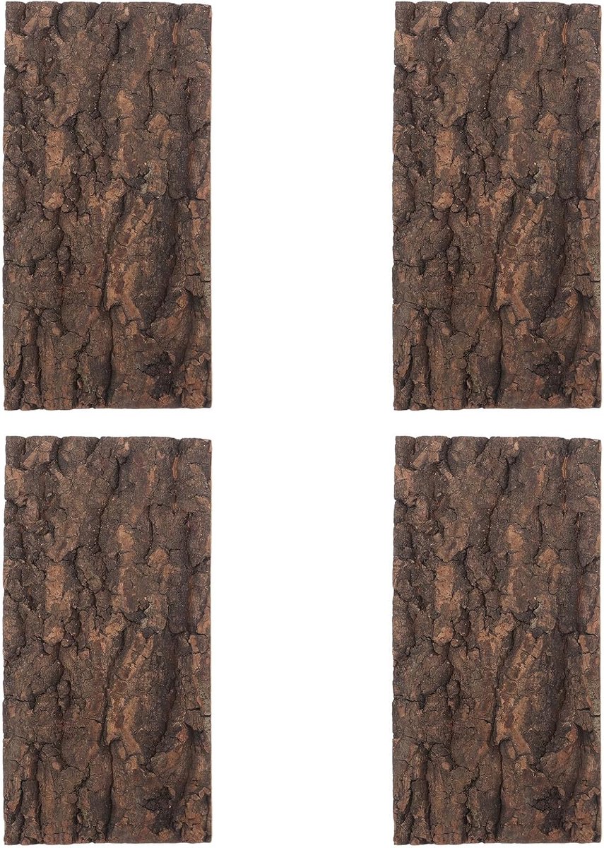 Decoratieve Achtergronden - Boomschors Panelen - Terrarium Inrichting - Natuurlijke Bronnen - 20x10cm - Lichtbruin
