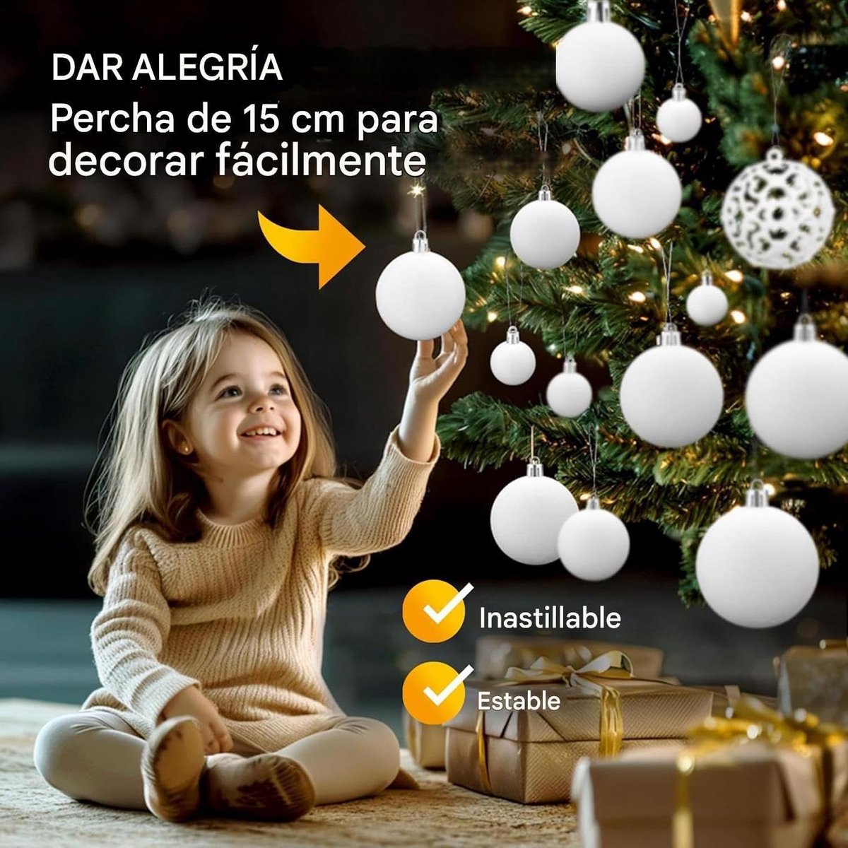 Kerstballen Set - Witte Hangers - Seizoensdecoratie - 100 Stuks - 35 x 23 cm - Wit – foto 5