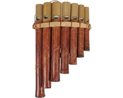 Flûte de Pan en Bambou - Instrument Folk - Musique Faite à la Main - Pièce Unique - 16 cm de Haut - Brun