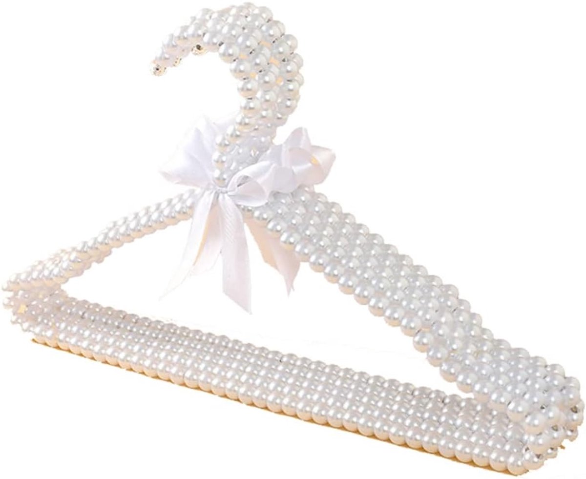 Kralen Kleerhangers - Elegante Hangers - Kleding Opbergen - Voorkomt Afglijden - 40 cm - Wit
