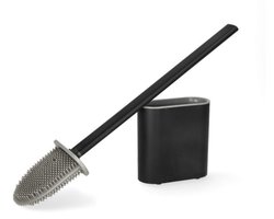 Watshome toiletborstel van siliconen. Hygiënisch, geurvrij en milieuvriendelijk. Met zelfklevende haak voor aan de muur of op de vloer. Makkelijk schoon te maken. Strak design voor een smetteloos toilet.