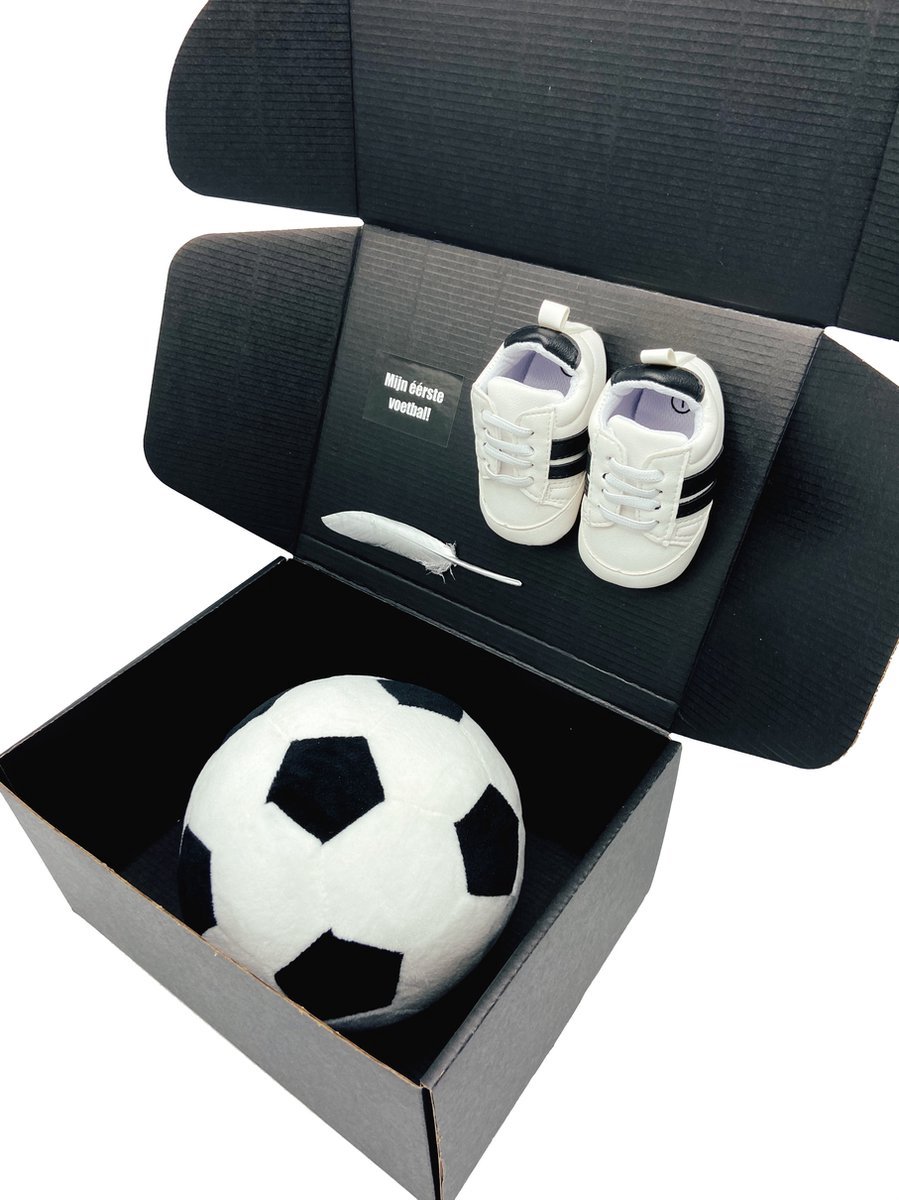 Kraamcadeau Jongen met zachte Voetbal - Mijn éérste voetbal - Baby cadeau jongen - Geboortecadeau jongen - kraamkado – foto 6