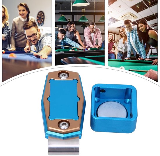 Biljart Krijthouder - Krijthouder Biljart - Tafelsport Accessoire - Magnetische Bevestiging - 10 x 6 x 4 cm - Blauw — afbeelding 4