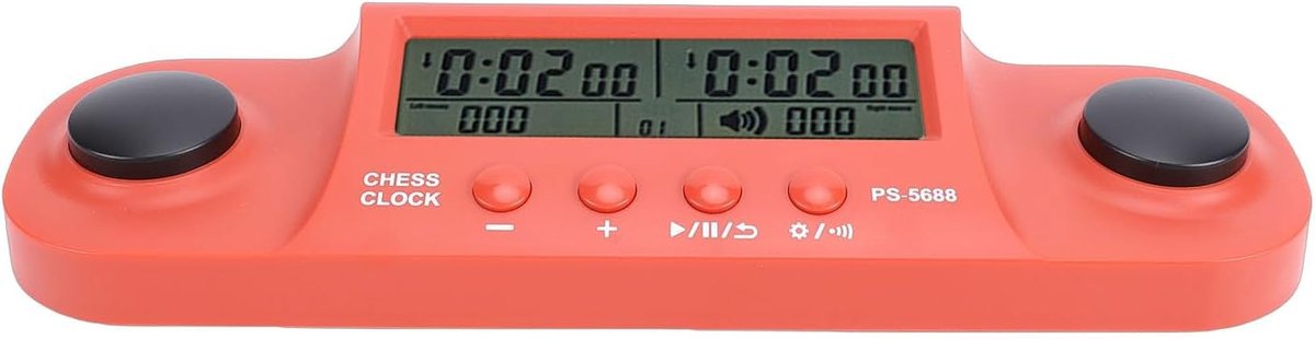 Schaakklok - Tijdklok Spel - Wedstrijd Timing - Hoge Nauwkeurigheid - 26cm Draagbaar - Rood