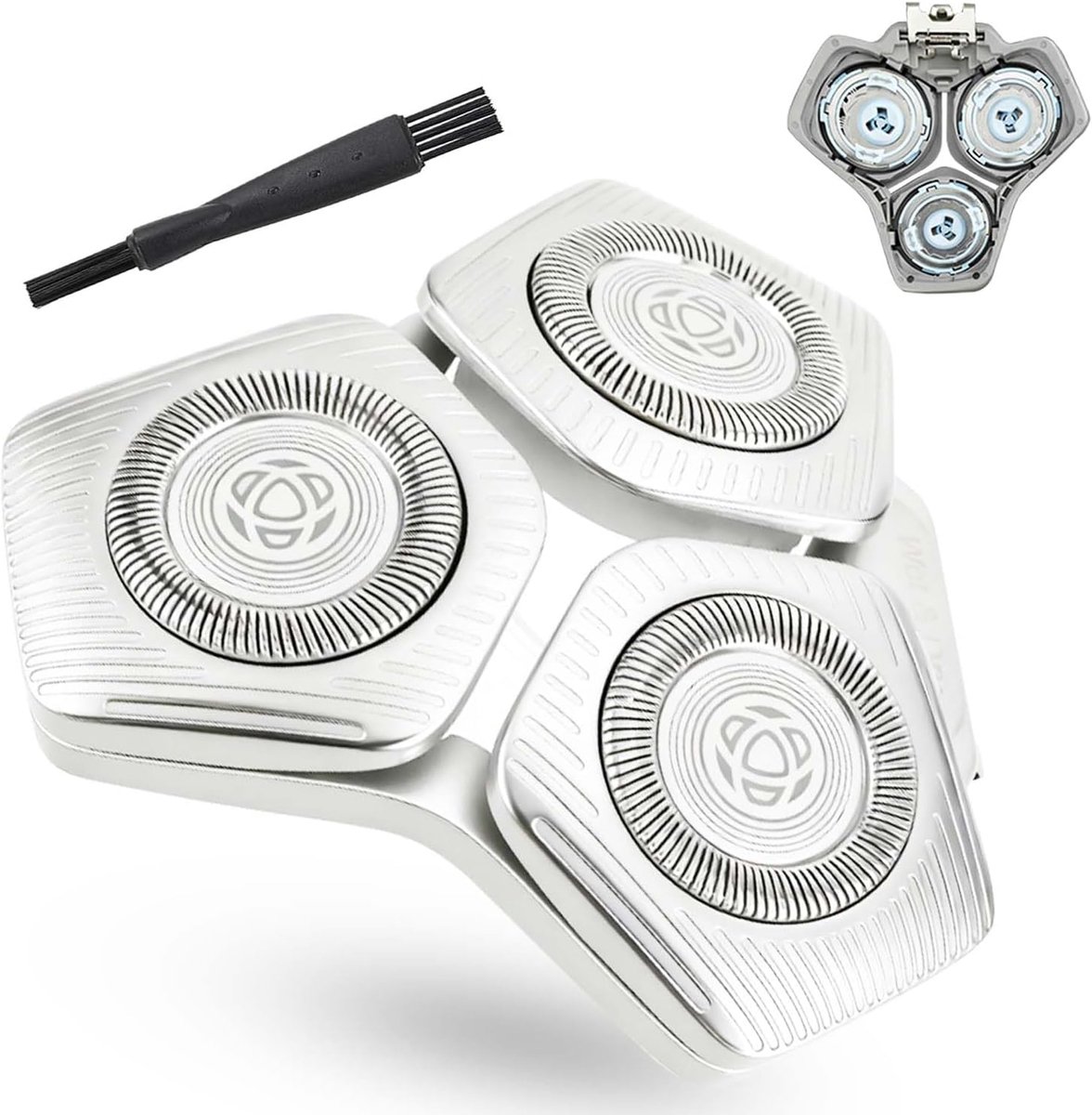 Scheerkoppen Vervanging - Reservemesjes - Glad Scheren - Compatibel met Series - 38 gram - Zilver
