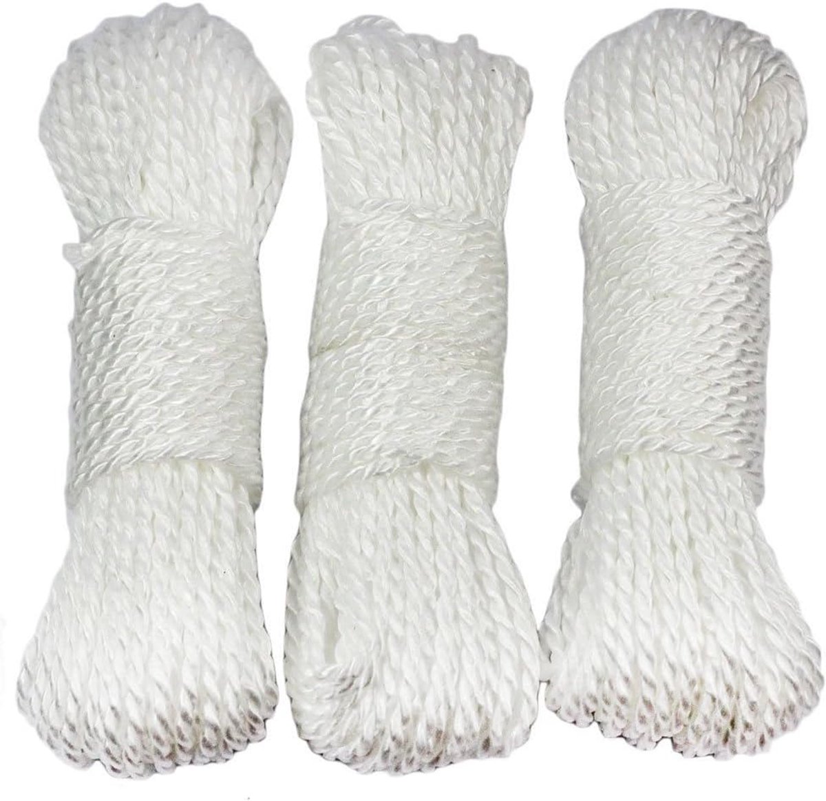 Waslijn Wit - Waslijn Snoer - Droog Ruimte - 3 Stuks Set - 15 Meter