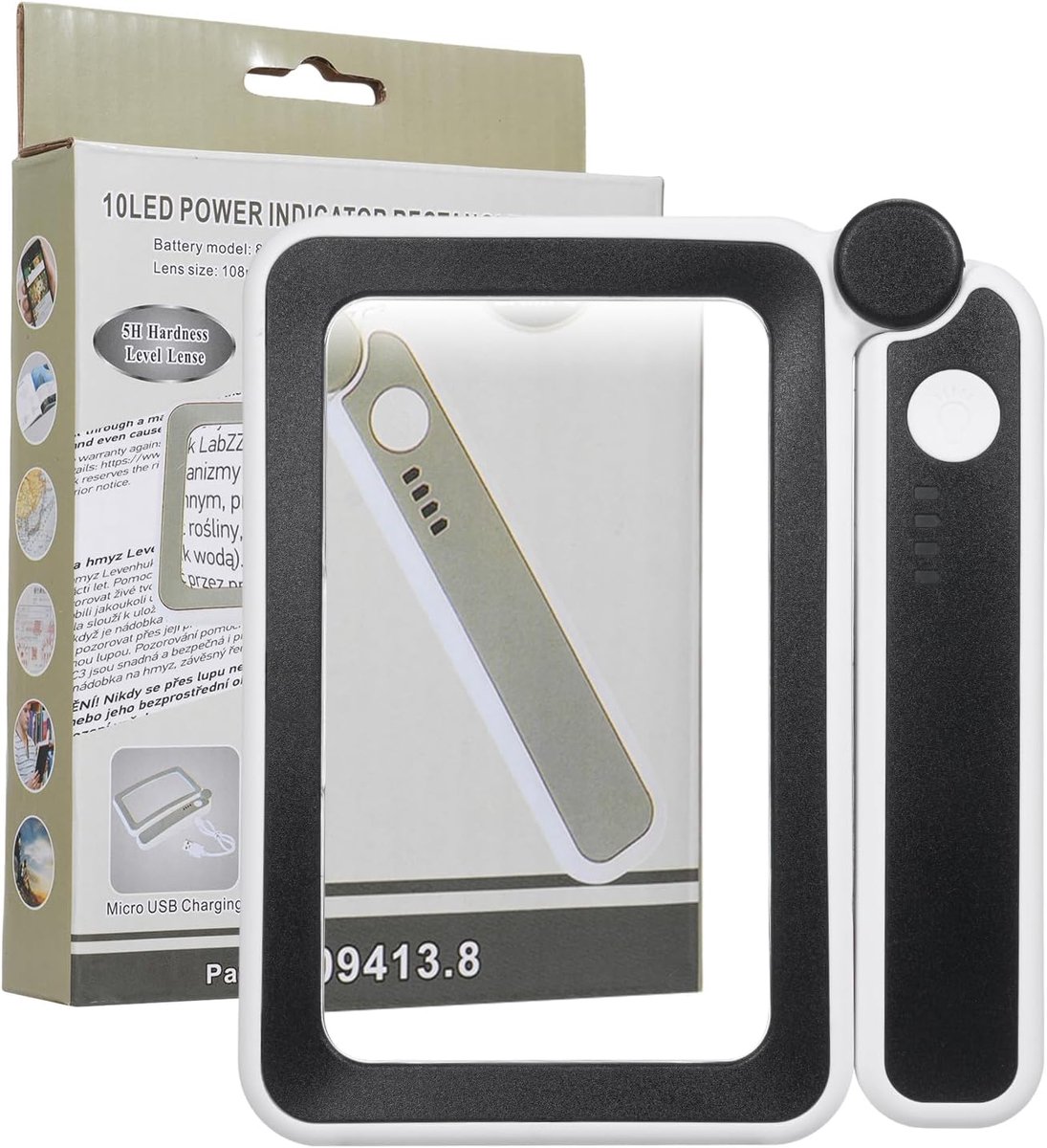 Vergrootglas met Licht - Leesloep - Lezen en Hobby - Instelbare Helderheid - 4x Vergroting - Zwart en Wit