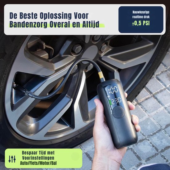 SVN® Fietspomp met Drukmeter - Fietspomp Klein - Fietspomp Handmatig - Zwart - 7cm x 7cm x 16cm — afbeelding 5