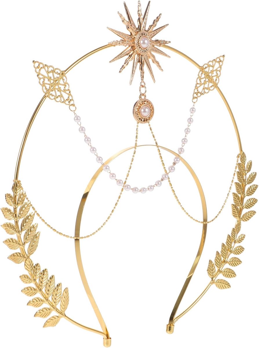 Kroon Haarband - Feest Accessoire - Fotoshoot Prop - Lichtgewicht Comfort - 245 cm - Goud