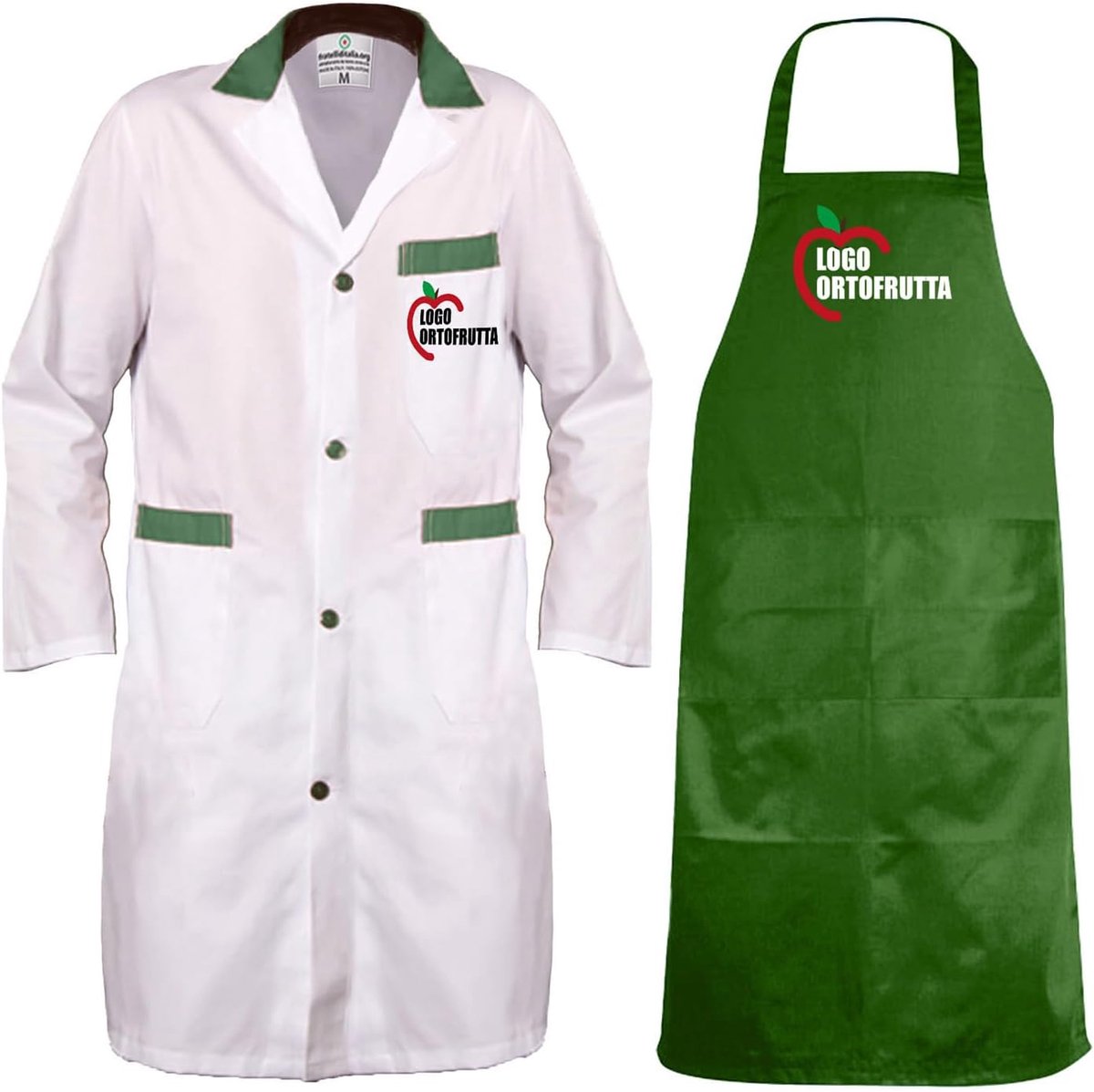 Werkkleding Set - Jacket en Schort - Supermarkt Slagerij - Gemaakt in Italië - One Size