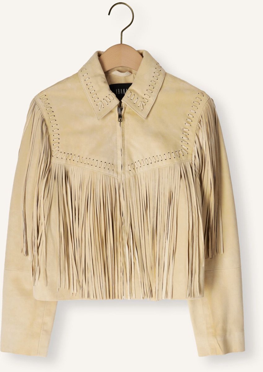 Ibana Jeeya Suede Jassen Dames - Beige - Maat 34
