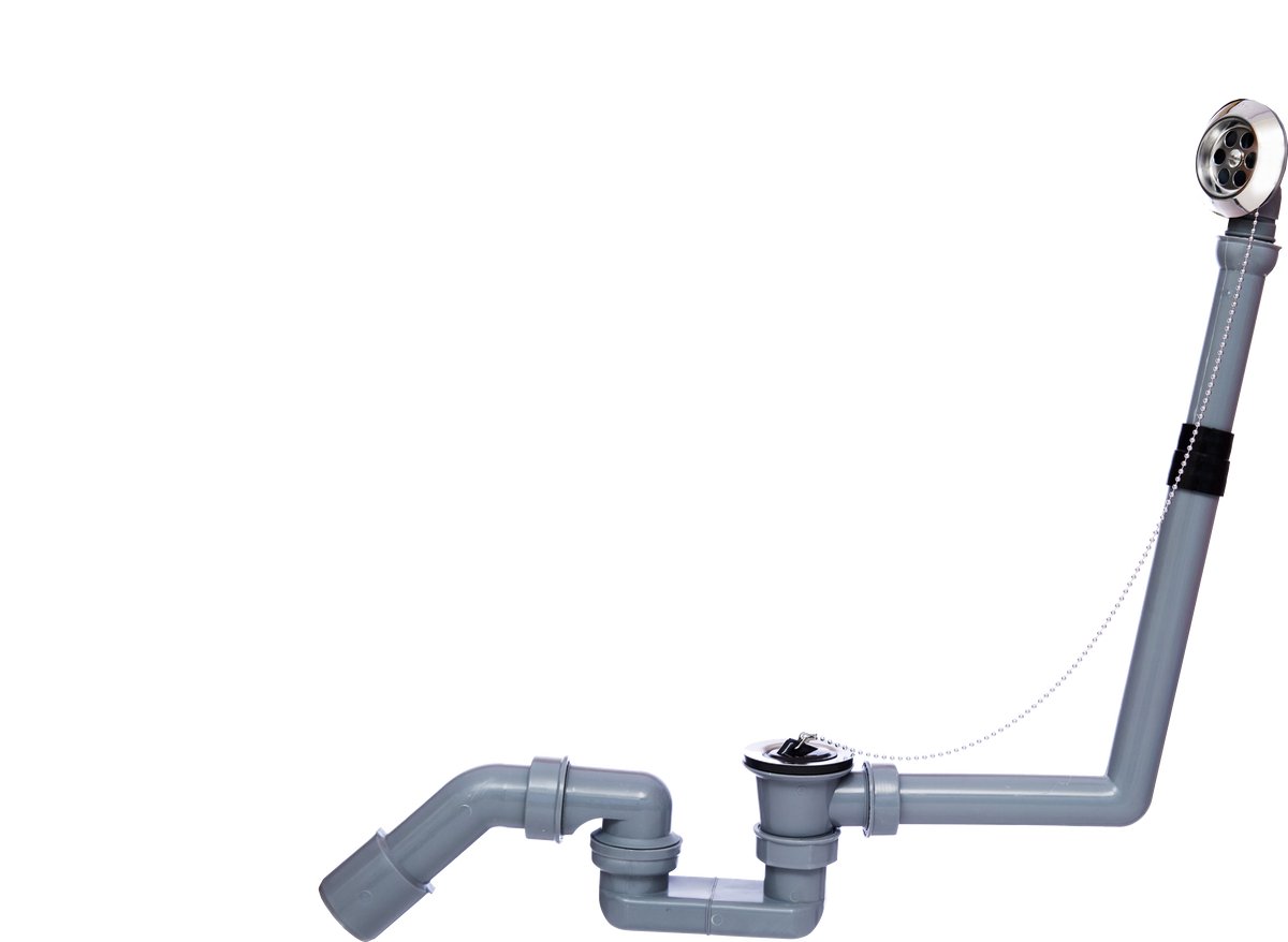 KIRCHHOFF ECO-SAVE KS afvoer-en overloopgarnituur badkuip, Grijs, 1 1/2" x 40/50 mm