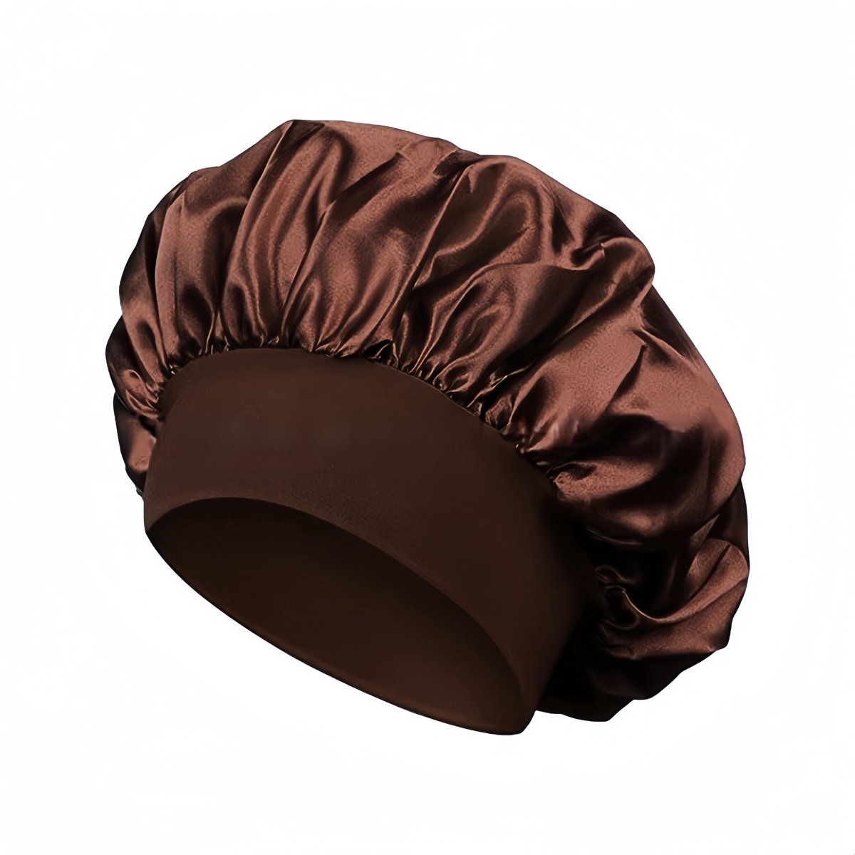 Satijnen bonnet - Slaapmuts - Haarbescherming - Haar beschermen tijdens slapen - Krullen beschermen - Haarkapje - Hair/sleeping cap - Curl protection - Bruin - Jonyx