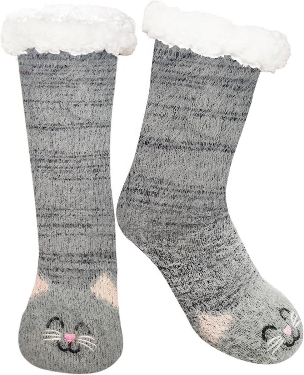 Extra Warme Dames Huissokken met Antislipzool voor Wintercomfort