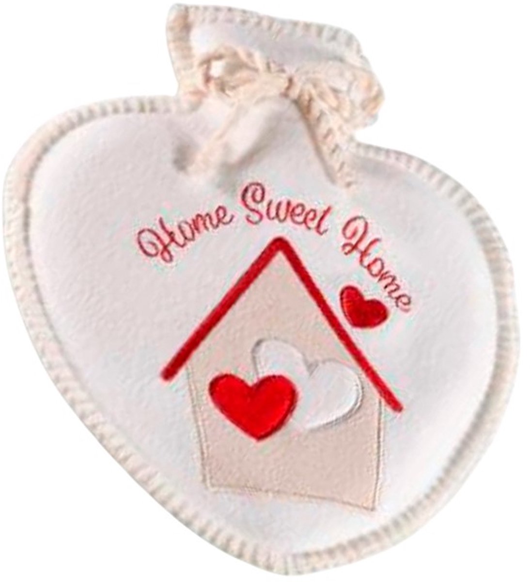 Rojafit - Warmwaterkruik - Natuurrubber kruik - 700 ml. - Crème Hart - afmeting 24 x 27 cm. - Home Sweet Home