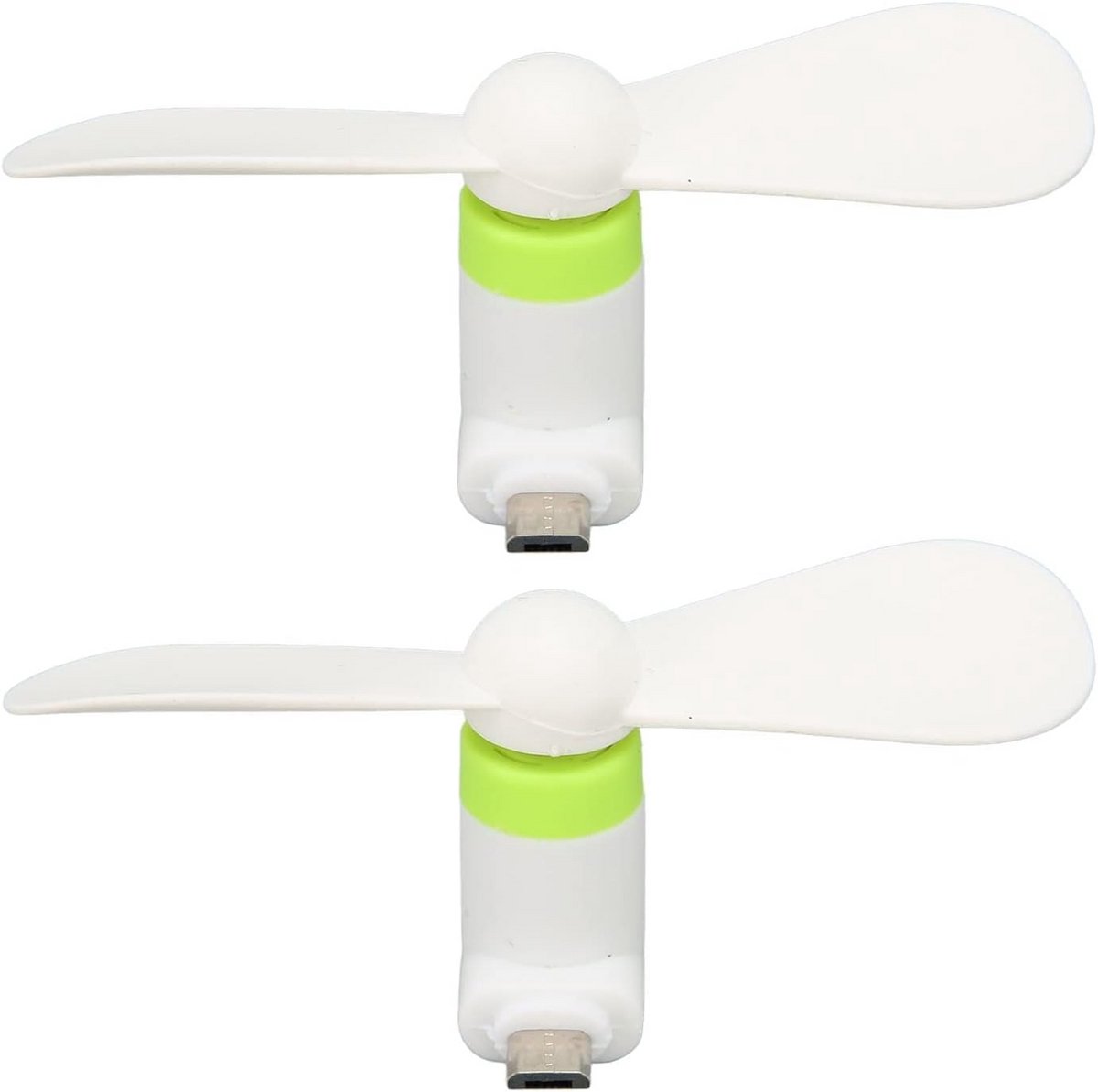 2 Stuks Mini Ventilator voor Smartphone (Micro USB & Type-C) - Mobiele Telefoon Koeler
