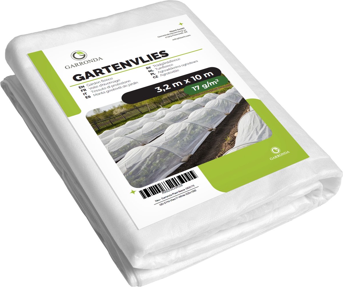 Garronda Tuinvlies 17 g/m² Wit 3,2 x 10 m – Ademend, UV-bestendig GD-SYN-Vlies17