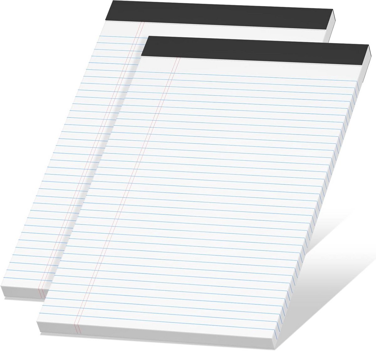 2x Groot Notitieblok Wit - 20x28 cm Gevoerd Papier met 30 Vel per Blok