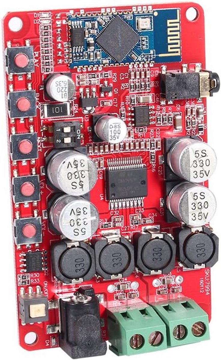 Eindversterker draadloze stereo audio versterker Bluetooth 4.0 ontvanger board module met AUX schakelaarversie - TDA7492P eindversterker