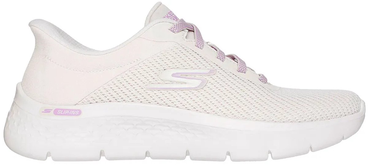 Skechers Go Walk Flex Carla Off White Textile / Purple Trim