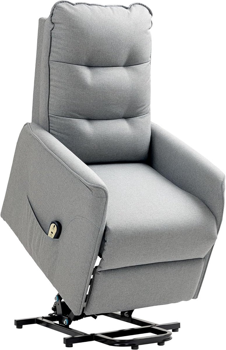 Elektrische Relaxfauteuil met Liftfunctie en Verstelbare Rugleuning - Comfortabele TV Stoel - Grijs