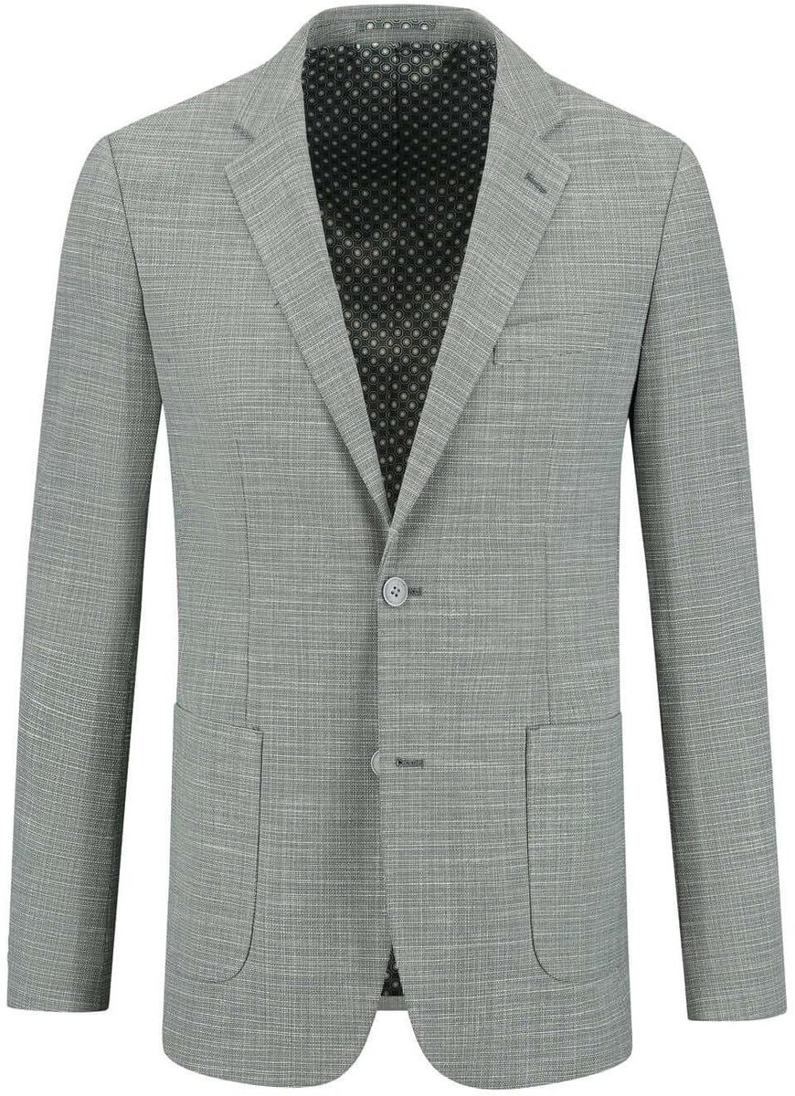 GENTS - Colbert / blazer heren linnenstructuur - Polyblend - Groen - Maat 54/XXL