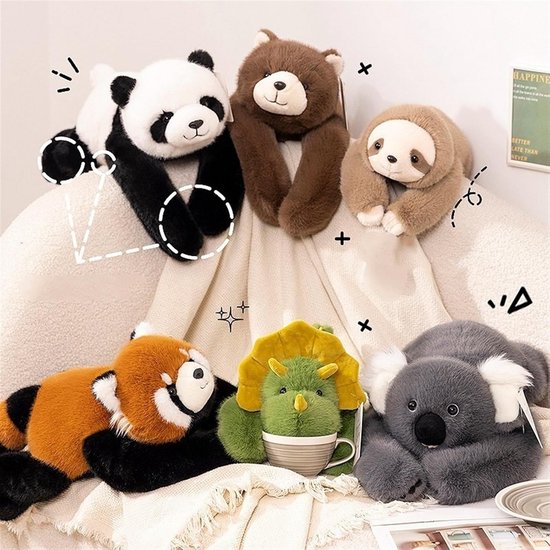 Zwaar Knuffeldier Pluche Panda en Dinosaurus Speelgoed voor Kinderen — afbeelding 5