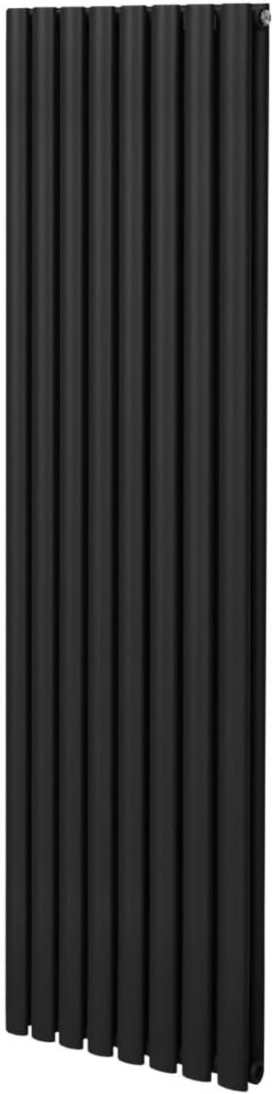 Ovale Kolomradiator Zwart Dubbel Paneel 180x48cm voor Centrale Verwarming
