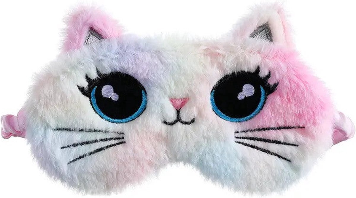 Meisjes Poezen Kinderslaapmasker Rainbow - Reismasker - Oogmasker - Slaapmasker - Vanaf 5 jaar