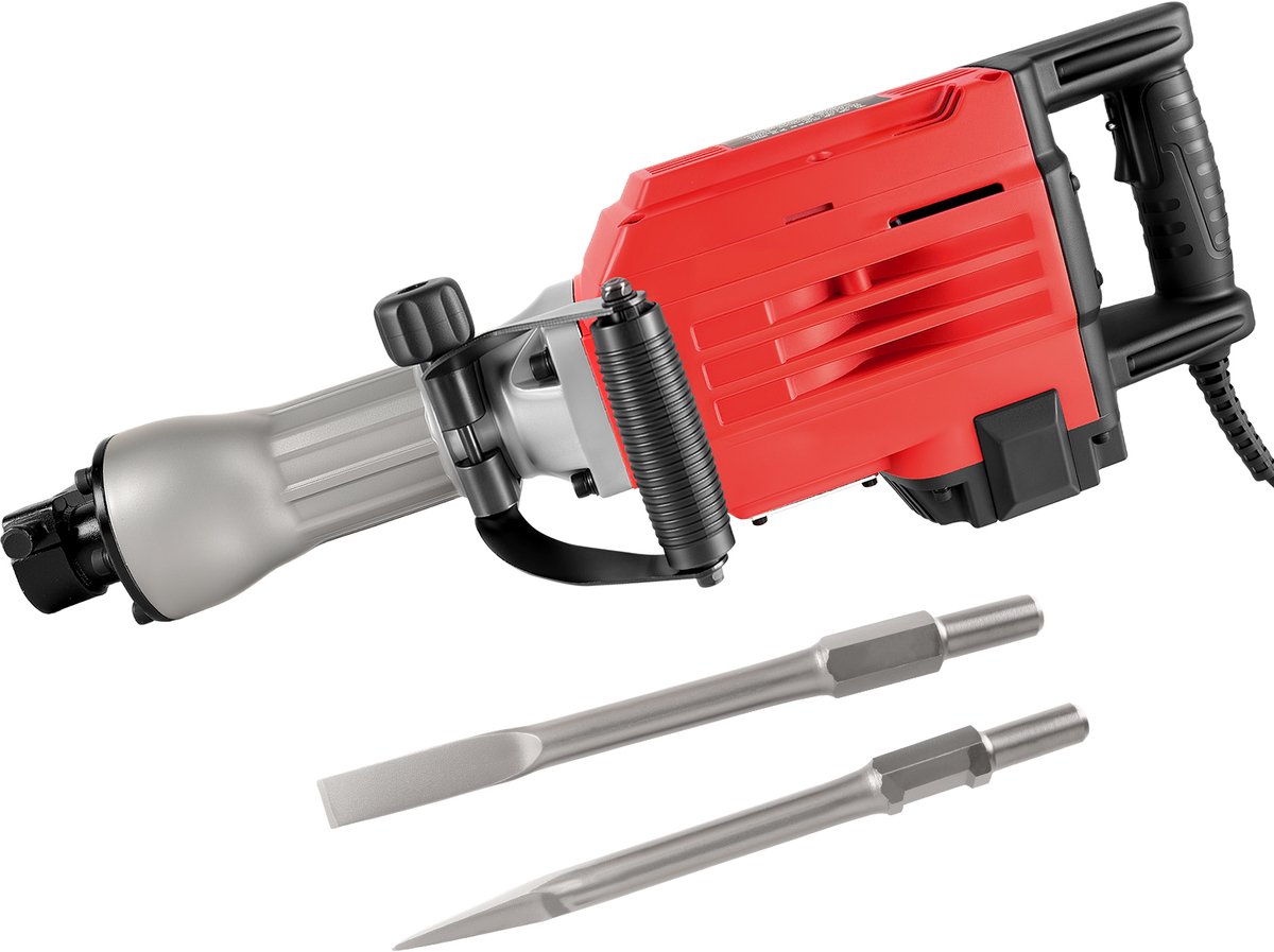 CONENTOOL 3600W Elektrische Breekhamer - 65J - 2000 slagen per minuut - incl. 2 beitels & transportkoffer met wielen - 360° zijhandgreep