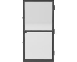 Vliegenhor Deur met Aluminium Frame – Raamhor – Op Maat Maakbaar – Glasvezel Gaas – Zelfsluitende Scharnieren met Magneten – Inclusief Kickplate – Zwart – 120x240 cm