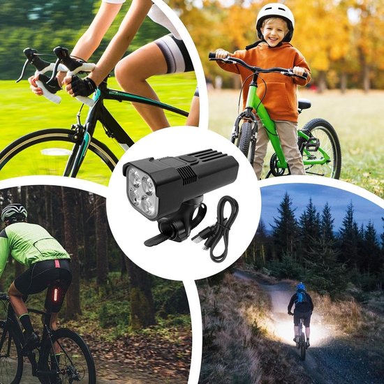 Fietslamp - Fietsverlichting - Fietslicht - Heldere Koplamp Voor De Fiets - 800 Lumen Superheldere Waterdichte Koplamp - Oplaadbare Mountainbikelamp Met 5 Lichtstanden - Voor Nachtelijke Fietstochten In De Buitenlucht — afbeelding 4