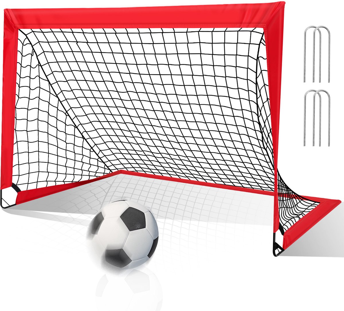 Multifunctioneel opklapbaar kindervoetbaldoel 120 x 90 x 90 cm Opvouwbaar doel met net en draagtas