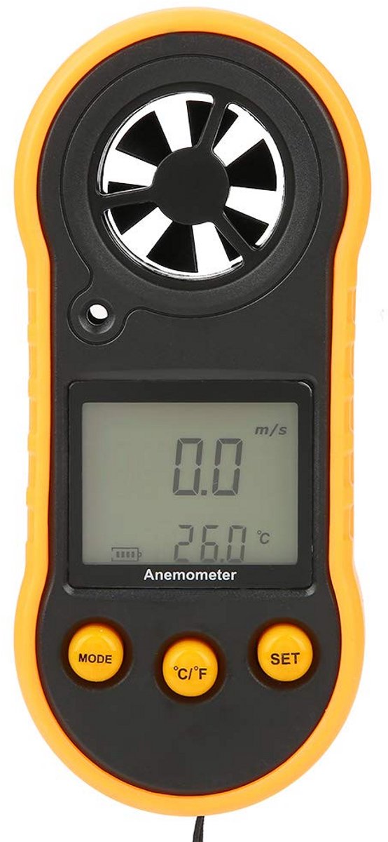 Digitale Anemometer Windmeter voor Windsnelheid en Temperatuur Meten