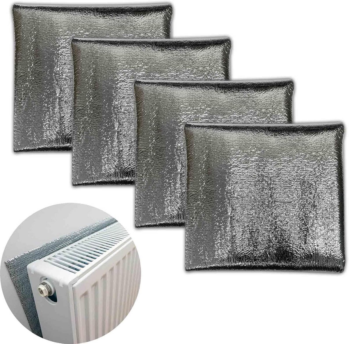 4x Reflecterende Isolatie Folie voor Radiator - Warmte Terugkaatsend en Tochtwerend
