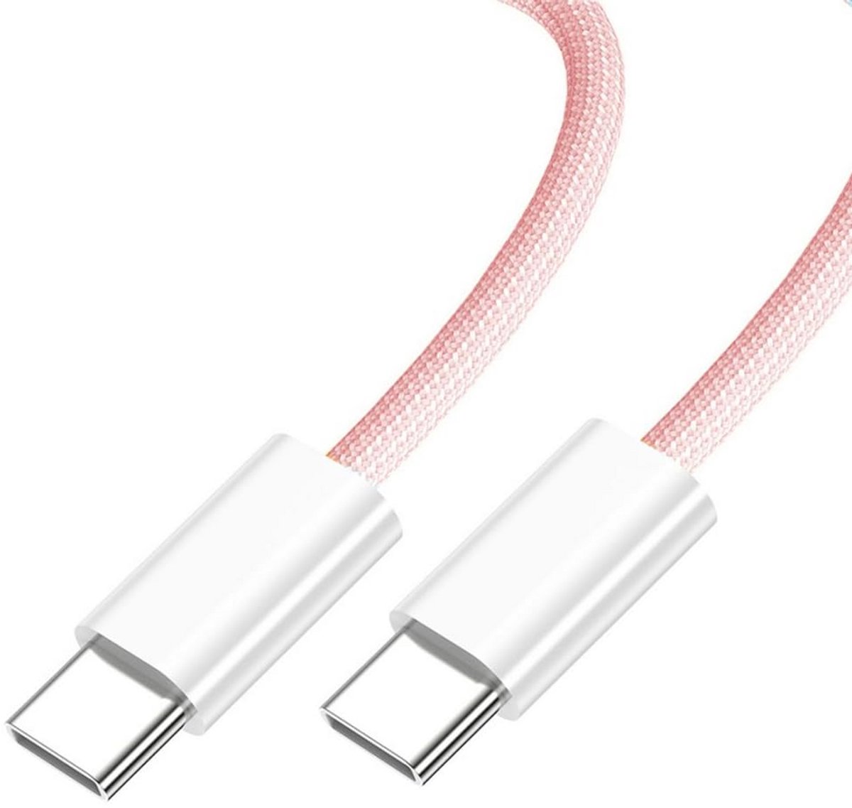 Sterke Gevlochten USB-C naar USB-C Kabel - 2 Meter - Snelladen en Dataoverdracht