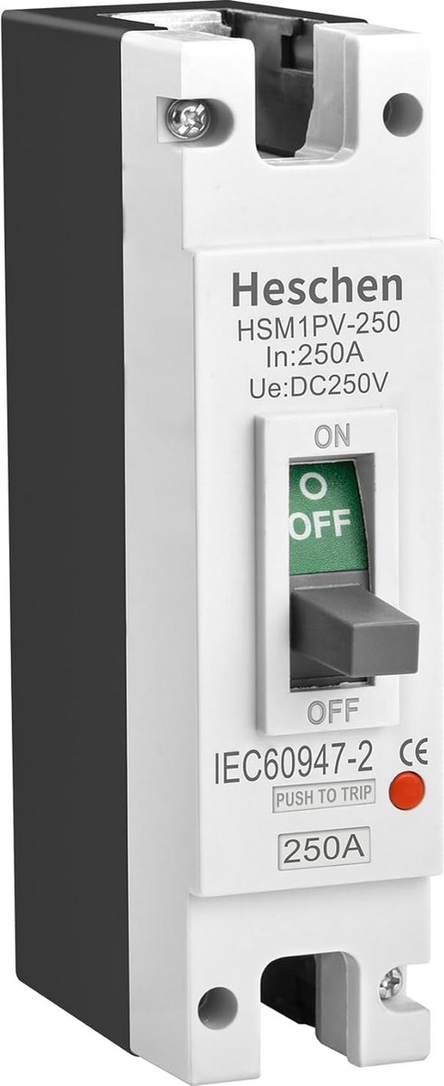 1-polige DC Stroomonderbreker voor Zonnepanelen en PV Installaties (250V, 250A)