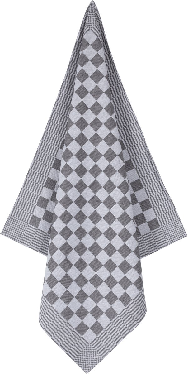 Theedoek Kitchen Lover Ruit Grey - 65 x 65