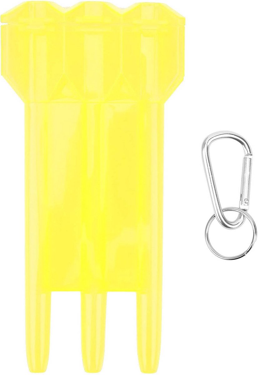 Transparante Dart Opbergdoos - Hardcase Houder voor Alle Soorten Darts en Accessoires met Ophangclip - Geel