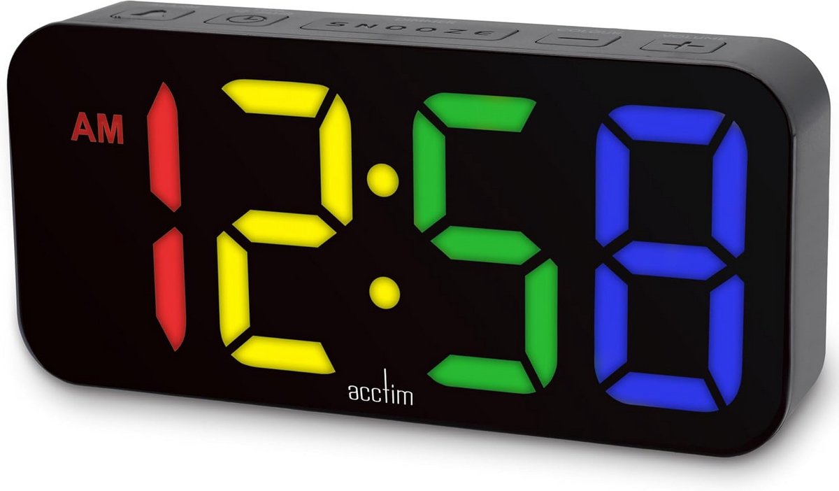 Digitale Wekker met LED Kleuren Display en USB-C Oplaadpoort
