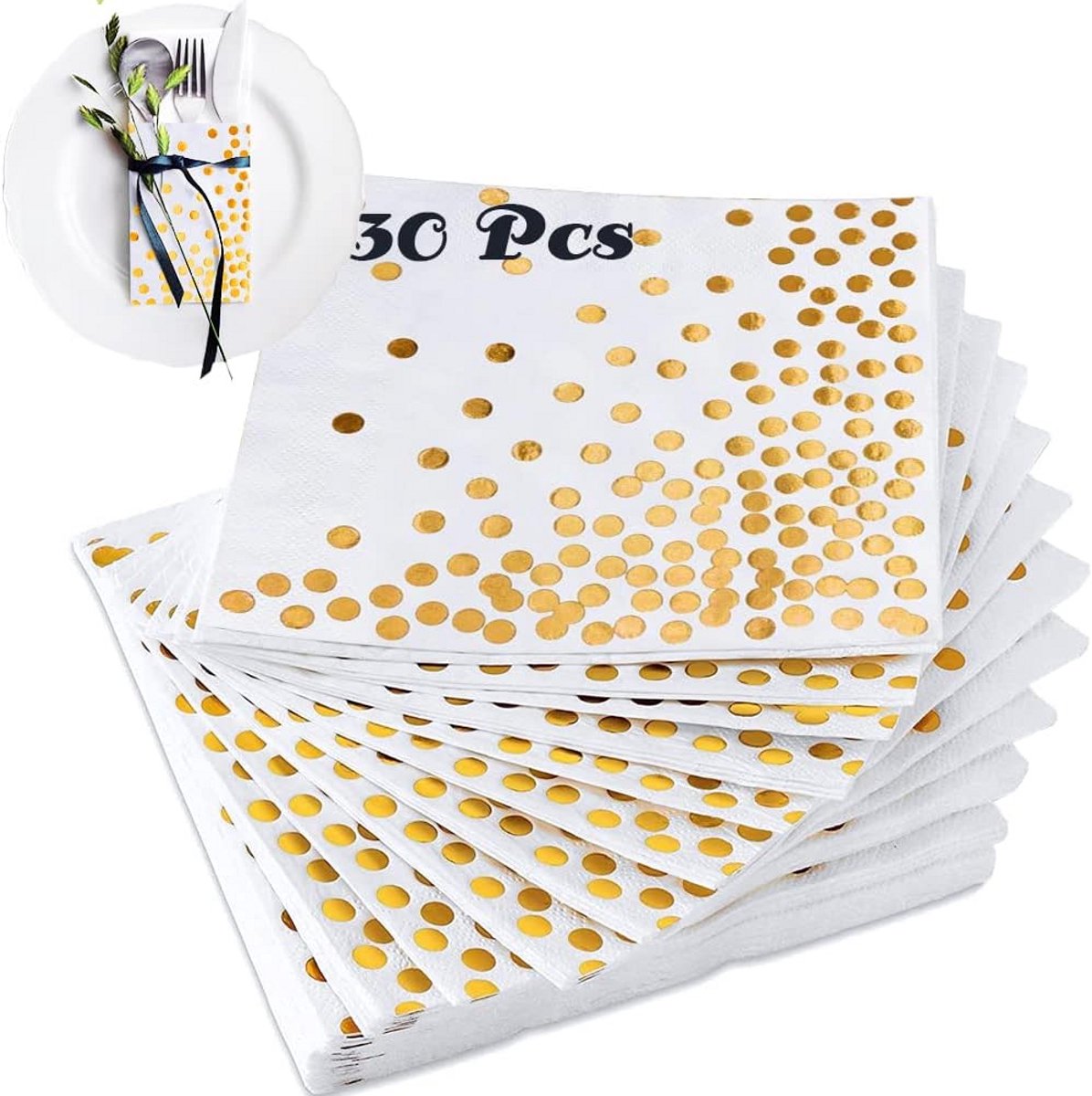 Luxe Gouden Servetten voor Feestjes en Bruiloften - 30 Stuks