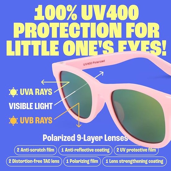 Babysunnies Barbie Roze Gepolariseerde Kinderzonnebril (3–8 Jaar) - UV400 Flexibele Kinderzonnebril van Merkloos — afbeelding 5