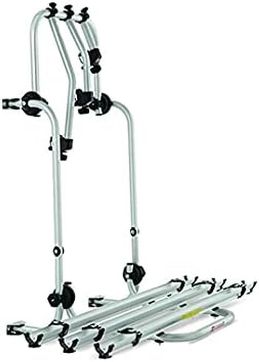 Fietsendrager Camper - Fietsrek Achterkant - Vervoer 3 Fietsen - Verstelbare Basis - 47-87 cm - Zilver