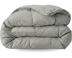Zelesta Pure Uni Morning Grey 200x200 - Katoenen dekbed zonder overtrek - Wasbaar dekbed - Hoesloos dekbed - 2 in 1 Dekbed met vaste overtrek